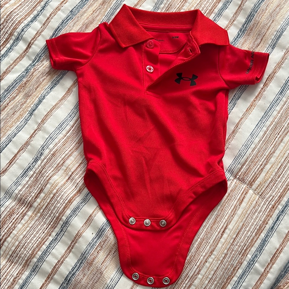 Under Armour Red Infant Polo Bodysuit